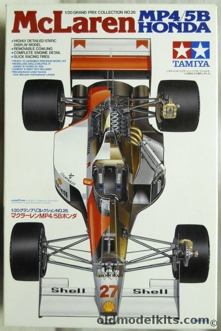 Tamiya 1/20 McLaren MP4/5B Honda, 20026 plastic model kit